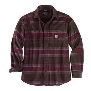 Carhartt Shirt Jacket Men's 2XL Plaid Relaxed Fit Fleece Lined Button Front NEW